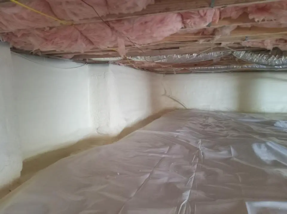 Crawl space encapsulation with closed-cell spray foam for Attic Insulation in Lindstrom